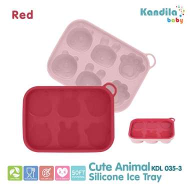 Kandila Baby Cute Animal Silicone Tray - Red