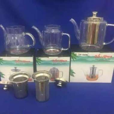 Teapot Kaca saringan stainless teapot kopi server kopi