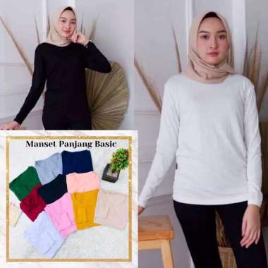 Manset Baju Kaos Lengan Panjang adem high neck All size fit to xl,XXXL XL Coklat tua