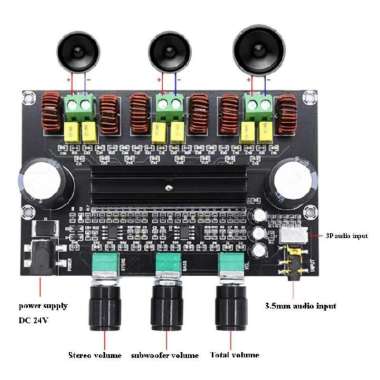 High Power Amplifier 2x80W+100W TPA3116D2 XH-M573 TANPA BOX