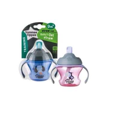 Tommee Tippee Baby 1st Straw Cup training 9M+ 150ml gelas minum bayi Pink
