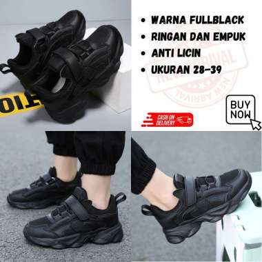 Sepatu Anak Laki laki / Sepatu Sneakers Sekolah SD Anti licin 33 3023 HITAM