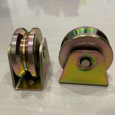roda bubut double bearing 80mm roda pagar besi roda pintu garasi 31/4