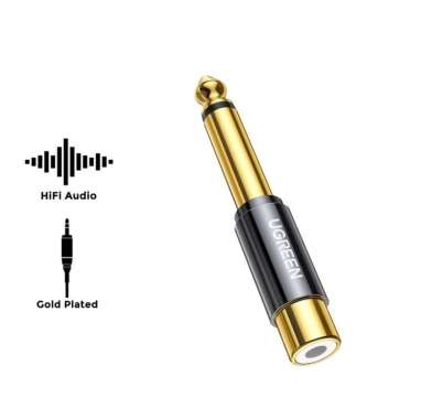 Adapter Jack Audio Aux 6.35mm Male to RCA Female UGREEN Jack Converter AV169