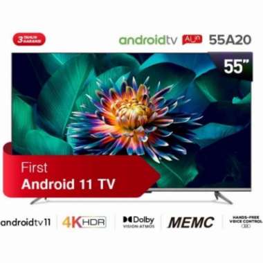 TCL Android Smart Tv 55inch 55A20 55" UHD 4K HDR Android11 55in 55 A20