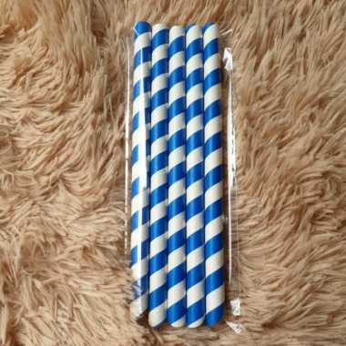 Sedotan Kertas Paper Straw 12Mm / 12 Mm Bubble / Boba Biru / Red Biru