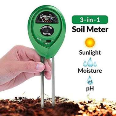 3 Way Soil Meter Moist Light Ph Moisture Analyzer Alat Ukur Tanah green