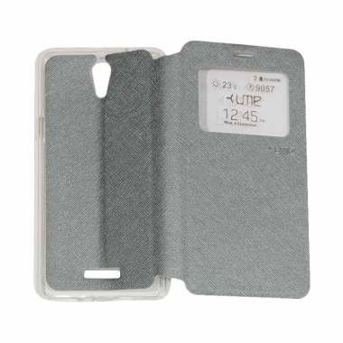 UME Flipshell Flip Cover Casing for Coolpad Sky 3 / E502 - Silver