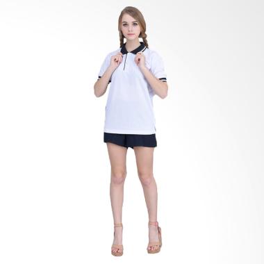 Jfashion Basic Simpel Elegan Kaos Polo Wanita - Putih