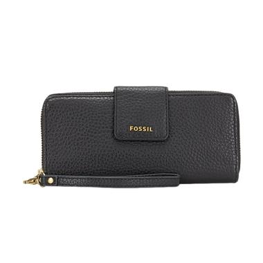 Fossil SWL 1575001 Madison Zip Clutch - Black Dompet Wanita