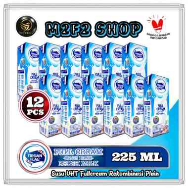 Susu Bendera Frisian Flag Purefarm Full Cream Kotak UHT - 225 ml (Kemasan 12 Pcs)