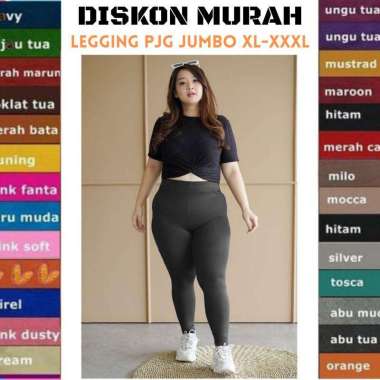 Celana Legging Panjang Jumbo XL XXL-XXXL Senam Wanita Super Jumbo XXL Hitam