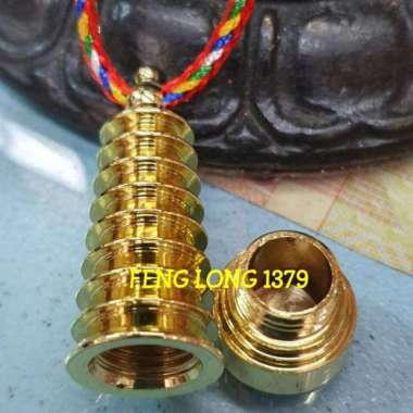 Kalung Bandul Liontin Pagoda Emas | Kalung Proteksi Pelindung Azimat