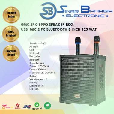 GMC SPK-899Q SPEAKER BOX ,USB, MIC 2 PC BLUETOOTH 8 INCH 125 WAT (NEW) (KHUSUS BANDUNG)