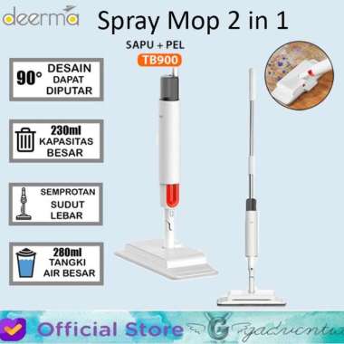 Deerma Spray Mop 2 in 1 Alat Pel Sapu Lantai Otomatis Super Spin Mop TB900 PEL+ SAPU