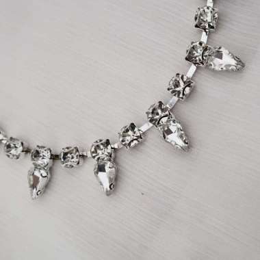 Payet Rangkai Kristal Swarovski Cantik Import Jahit Tempel Aplikasi Bridal Tiara Rhinestone Applique