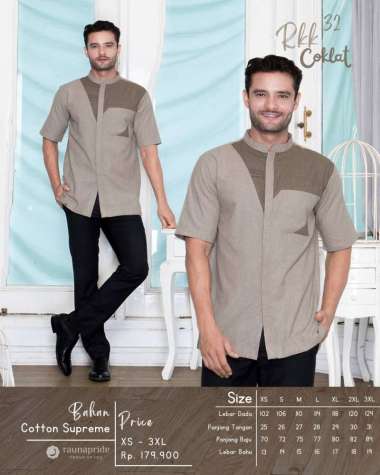 Rauna Couple / GD -32 Coklat / Fashion Muslim S Koko Coklat