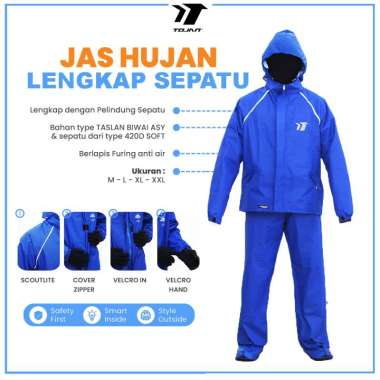 Jas Hujan Jaket Tojan Pria Wanita Setelan Mantel Ujan Baju Celana Lengkap Jas Sepatu Mantol Tebal Ra