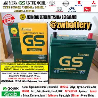 Aki Mobil Grand Livina,Picanto,Xpander Ns40Zl Gs Mf 12 V 38 Ah