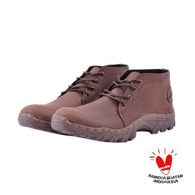 Azcost Sepatu Boots Kulit Azcost Jakualo - Brown
