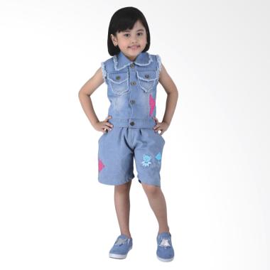 Catenzo Junior CJR CDF 121 Dress Anak Perempuan - Blue