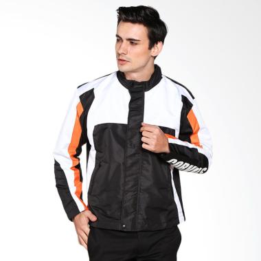 Corvus Arya Jaket Motor - White Black Stripe Orange - strlgt
