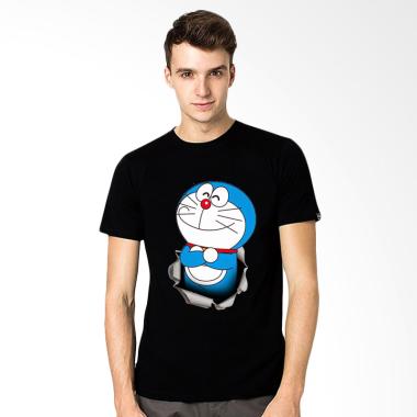 T-SHIRT GLORY 3D Doraemon Ajaib Kaos Pria - Hitam