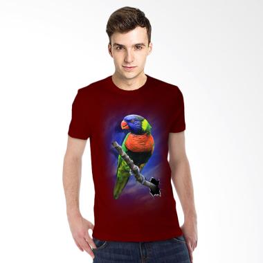 T-Shirt Glory Kaos 3D Burung Colour Maroon