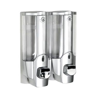 DISPENSER SABUN CAIR 2 TABUNG MODEL ELEGANT SILVER