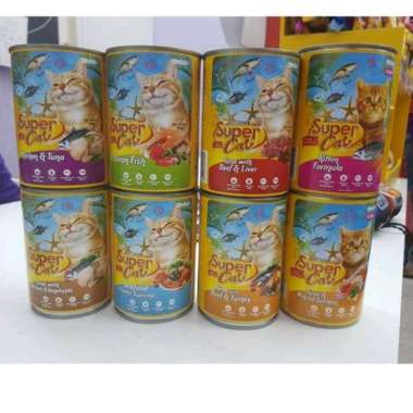 Super Cat kaleng 400gr makanan kucing kaleng ChikenTunaVeget