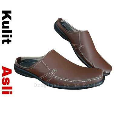 Sepatu Pria Kerja Formal Pantofel Kondangan Bustong Tutong Kulit Asli 38