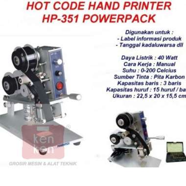 POWERPACK HP351 Mesin Cetak Kadarluarsa HP-351 Mesin Hot Code Printer HP 351 Mesin Expired Date Mesi