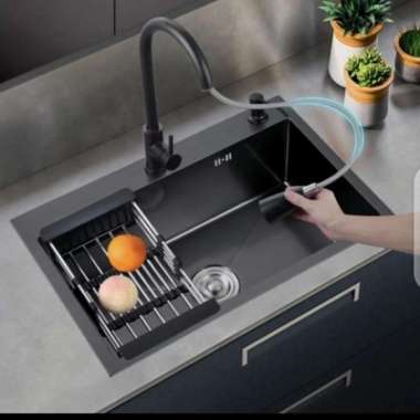 KITCHEN SINK HITAM 6045 / BAK CUCI PIRING 6045 HITAM tarik kotak
