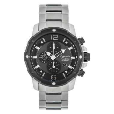 Jam Tangan Alexandre Christie AC 6410 MC Pria Original Silver Black