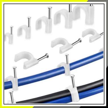 [0481] Perekat Kabel Dinding Klem Kabel Dinding 10mm Paku Harga 10Pcs