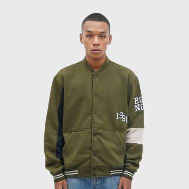 Roughneck VB020 Army Green 1991 Curve Varsity Jacket Army Green XL