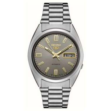 Seiko 5 Automatic 21 Jewels Original SNXS75K1 Jam Tangan Pria Silver Grey