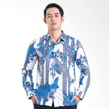 Batik Solo Shirt 16-011B P3-20 Baju Batik Pria - White