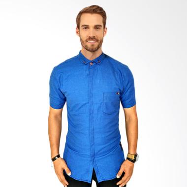 Riverside HSB 0048 Short Flanel Plaid Kemeja Lengan Pendek - Blue Sky