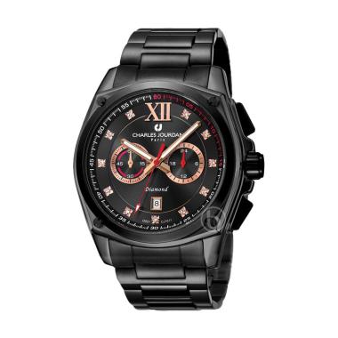 Charles Jourdan Diamond CJ1011-1733C Jam Tangan Pria - Black Black