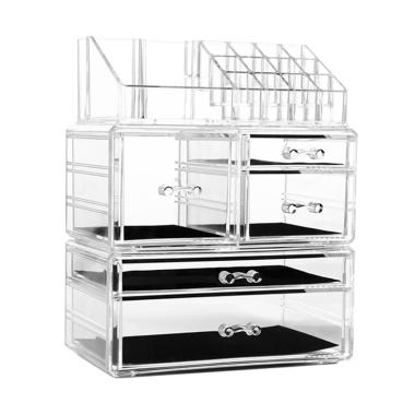 Acrylic Box AKT117 Double Drawers Makeup Organizer