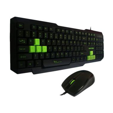 Alcatroz Xplorer 5500M Keyboard + Mouse - Hitam Hijau