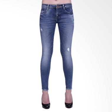 Mandalay R10 Premium Ripped Jeans Celana Wanita - Dark Blue