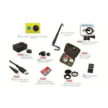 Xiaomi Yi International Action Camera - Green [Paket Pro]