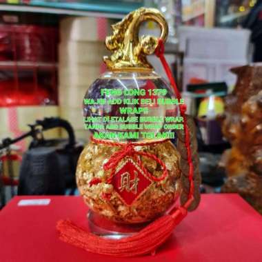 Hiasan Pajangan Kristal HOLO LABU EMAS KOIN KUNO Besar
