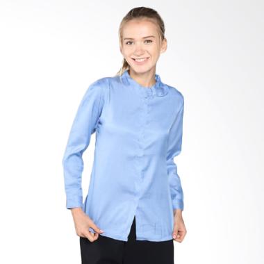 Bratajaya Denim Chambrey Kemeja Wanita - Light Blue