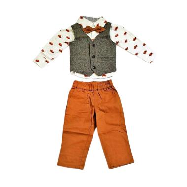 GBS B-Bears 4in1 Print Fox Set Vest Setelan Anak Laki-laki - Grey