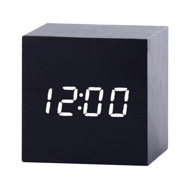 BestChoice Wooden LED Putih Digital Clock - Hitam Hitam