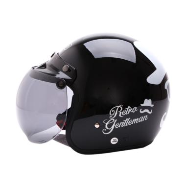 WTO Helmet Retro Bogo Gentleman Helm Half Face - Hitam