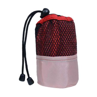 Mipacko Microfiber Handuk Olahraga + Bag - Red [30 x 70 cm]